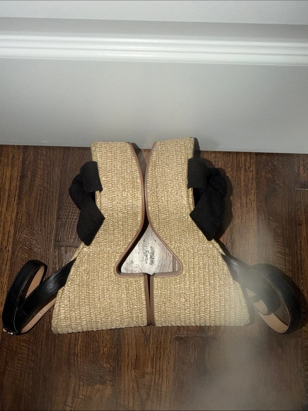 Sam Edelman Black Knotted Espadrille Platform Sandals - Women NWOT